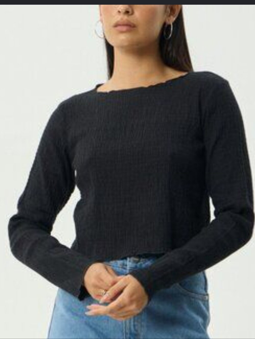 Afends Iconic Long Sleeve Black Top